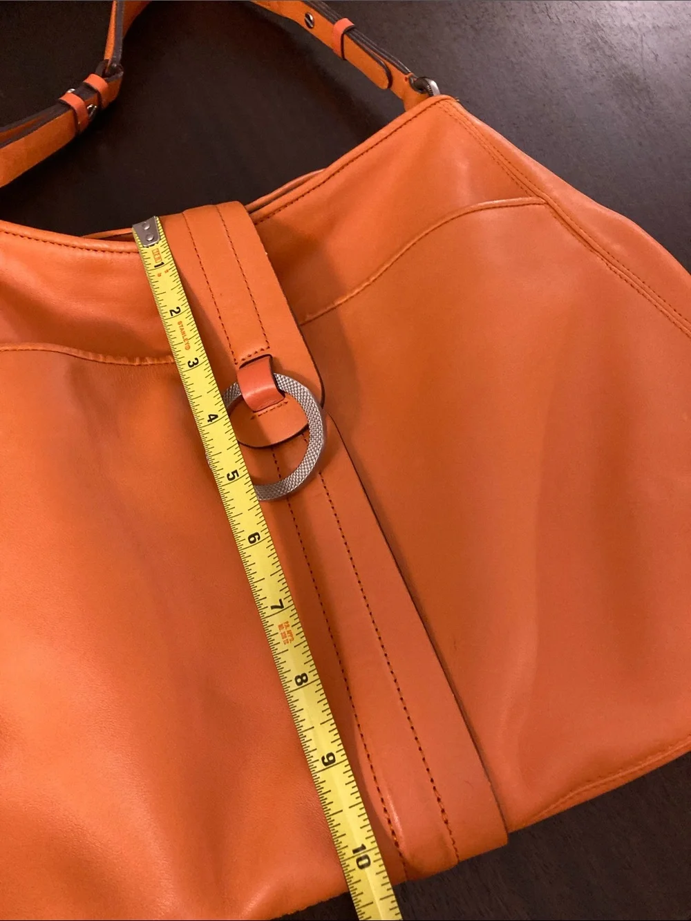 Ann Taylor Women's Orange Leather Hobo Shoulder Bag